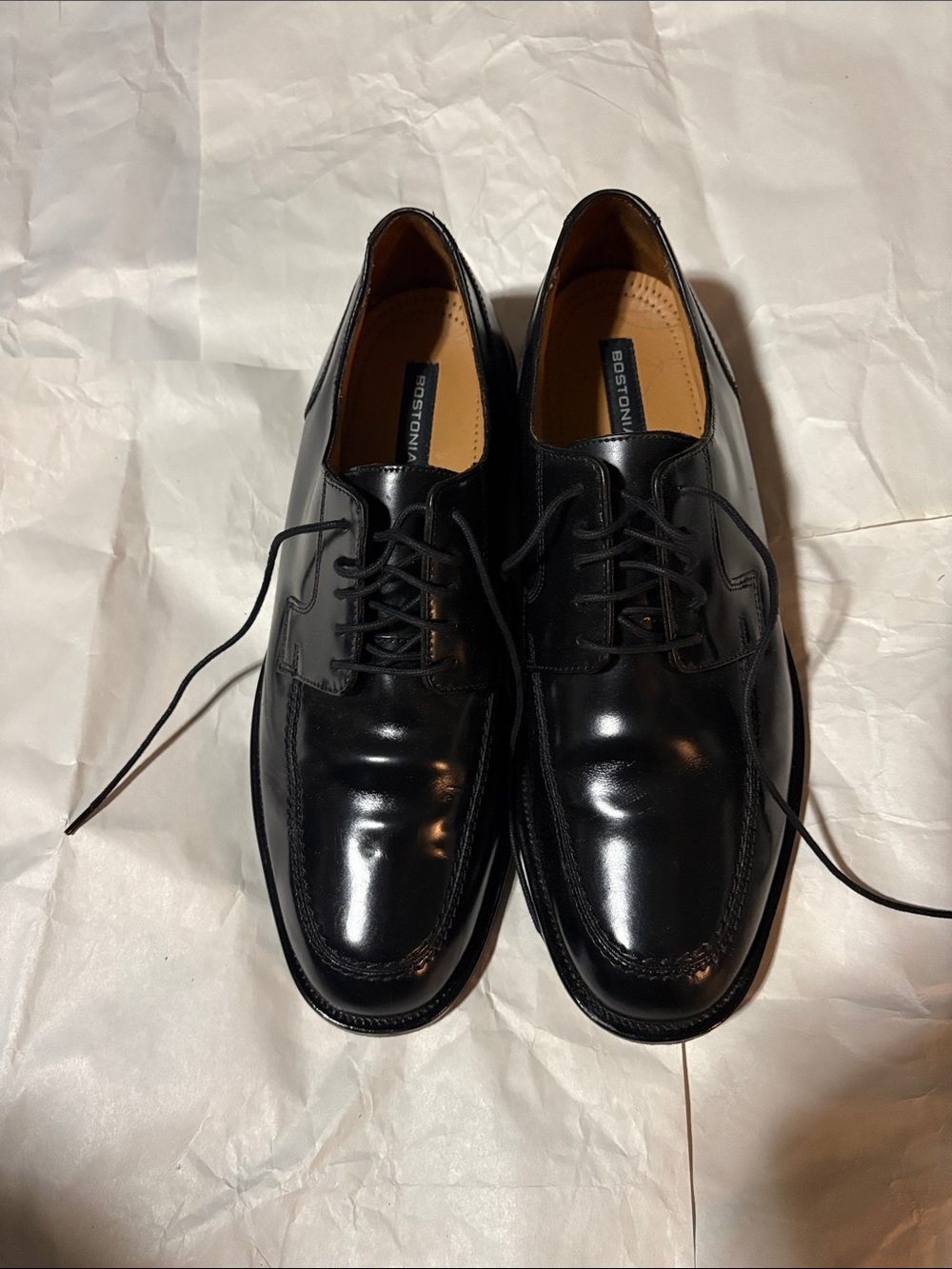 Bostonian Black Leather Lace-Up Derby Shoes